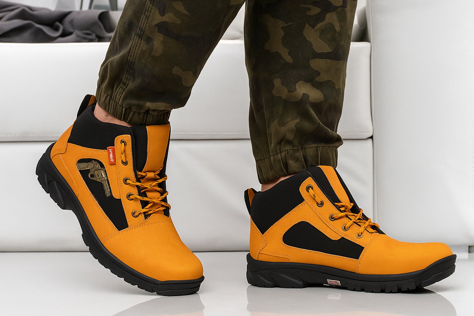WUGO::Latest Fabulous Men’s Tan Gun Boots | Premium Faux Leather Ankle Boots | Comfortable Slip-On Footwear for Men's & Boys