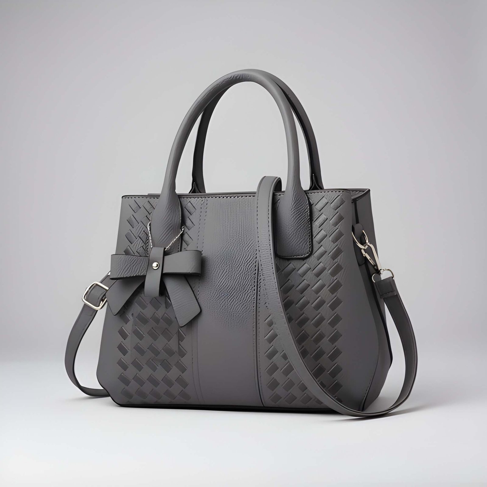 Premium Quality Women’s Stylish Charcoal Grey Handbag | Elegant PU Leather Shoulder & Tote Bag for Ladies | Spacious Multi-Compartment Design with Golden Hardware & Fur Ball Charm | Perfect for Office, Daily Use, Travel & Parties