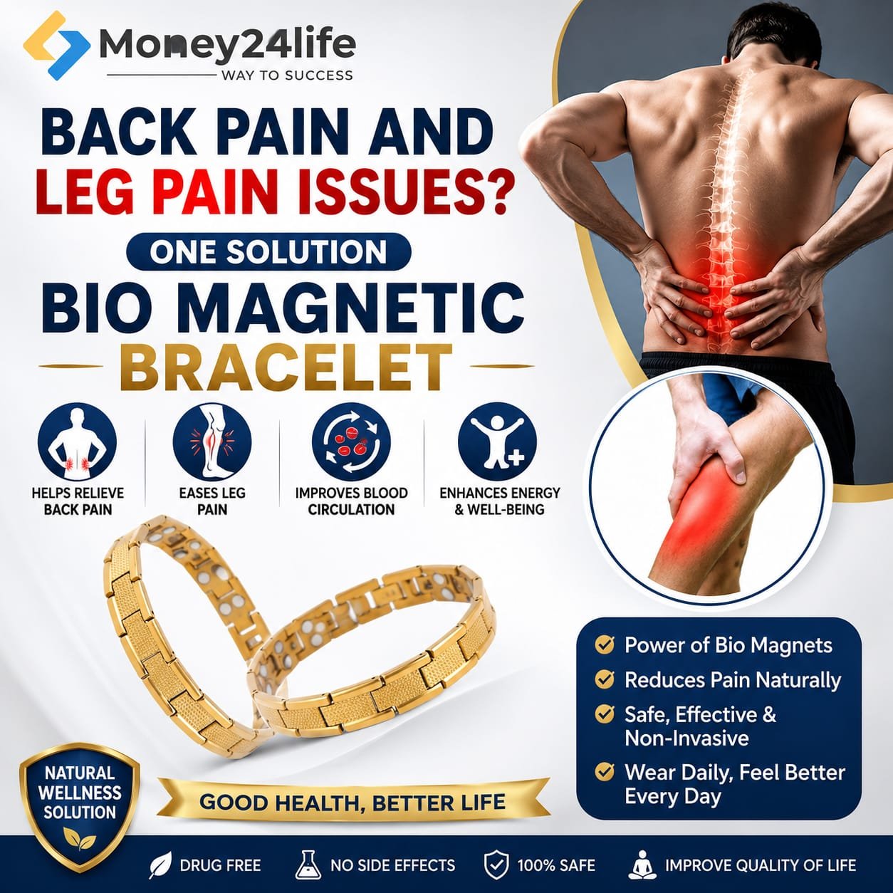 Bio Magnetic Bracelet for Pain Relief