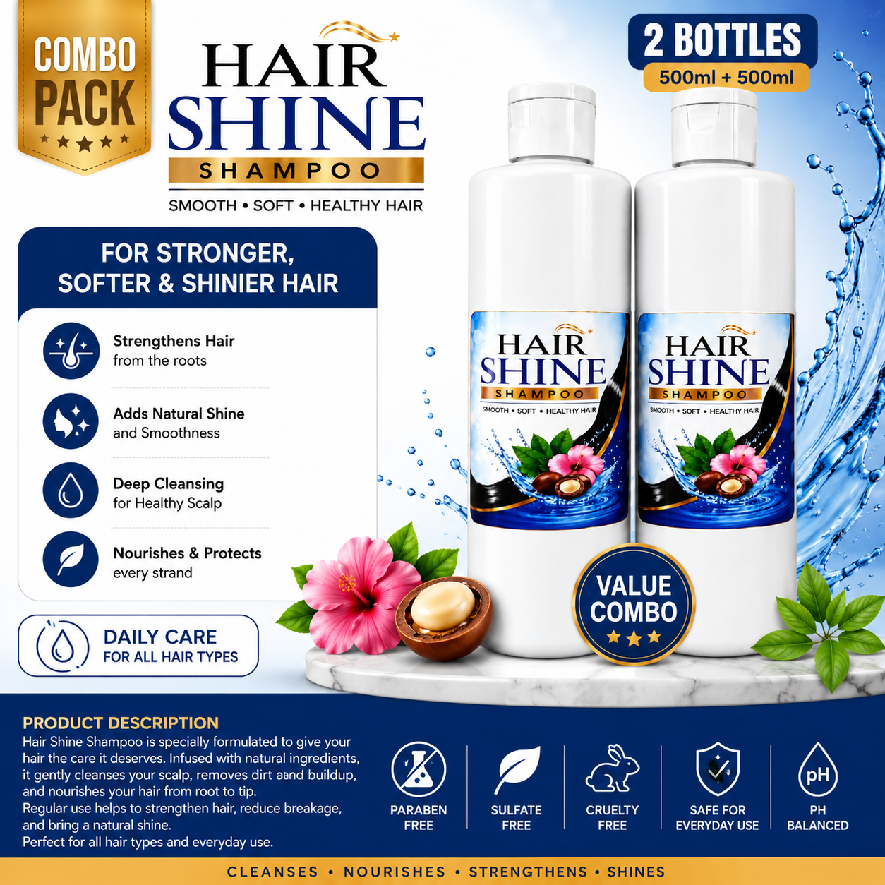Hair shine shampoo (Pack of 2)