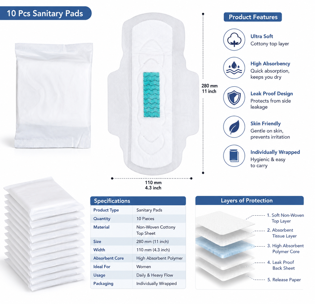Best comfortable pads /Pack of 25 pcs